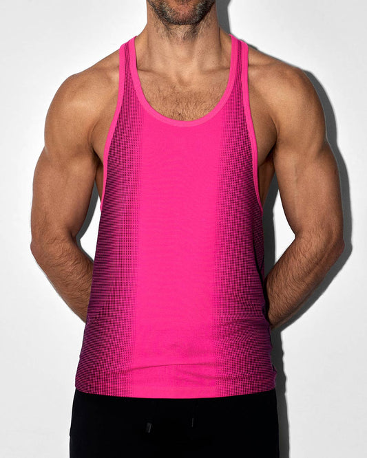 Super Bright Racerback Tank Neon Pink - back view
