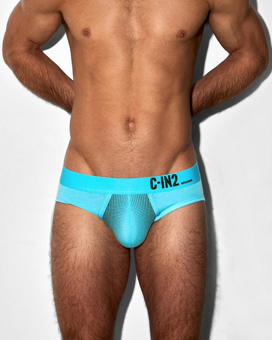 Super Bright Low Rise Brief Neon Blue - back view