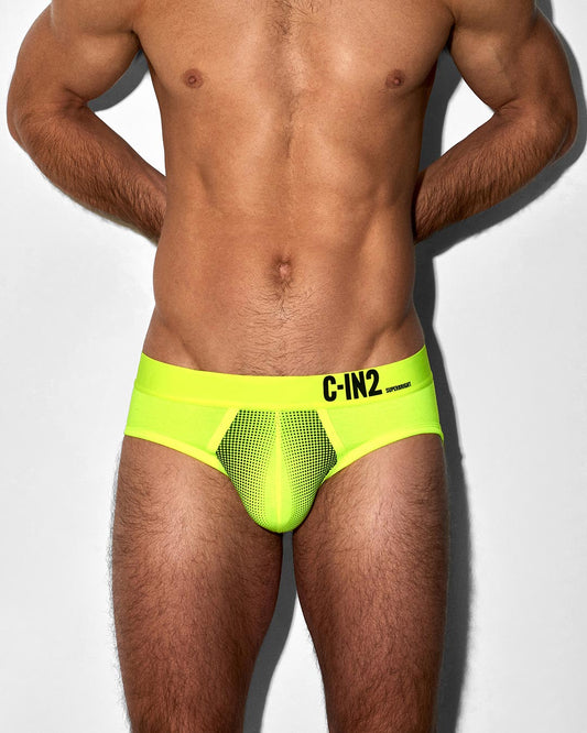 Super Bright Low Rise Brief Neon Yellow - back view