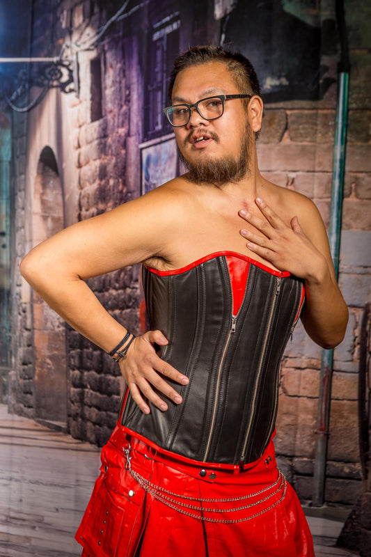 Zippered Leather Corset - front view
