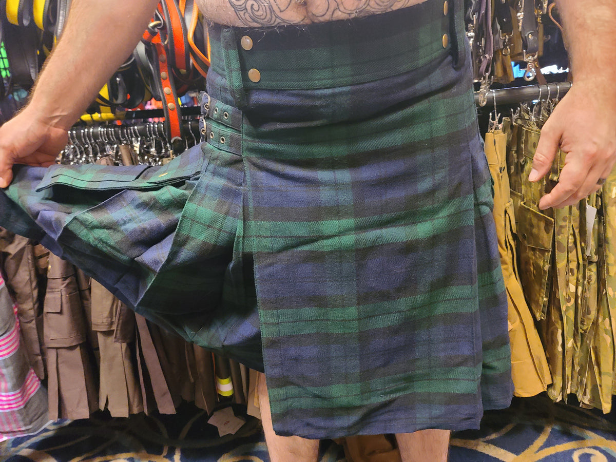Black Watch Tartan Kilt by KiltedBros Hunter Green/Navy Blue Plaid - view 6