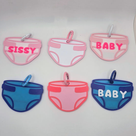 ABDL Diaper, Urinal Keychain / Bag Tag – Colorful Identity Bag Charm | MEN | Pupifer's Kink Wonderland | OUTFAIR | OUTFAIR