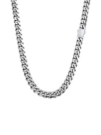 14 MM Silver-plated Cuban Style Chain - front view