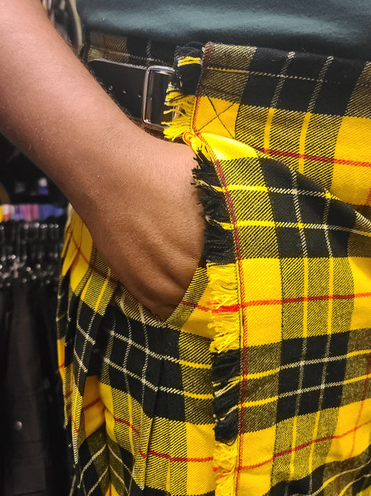 Macleod of Lewis Tartan Kilt by KiltedBros Yellow Plaid Flannel - view 2