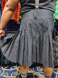 Utility Kilt in Black by KiltedBros - front view