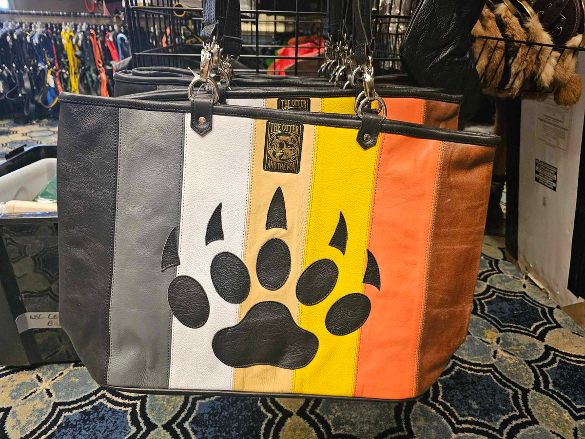 Leather Bear Pride Tote - front view