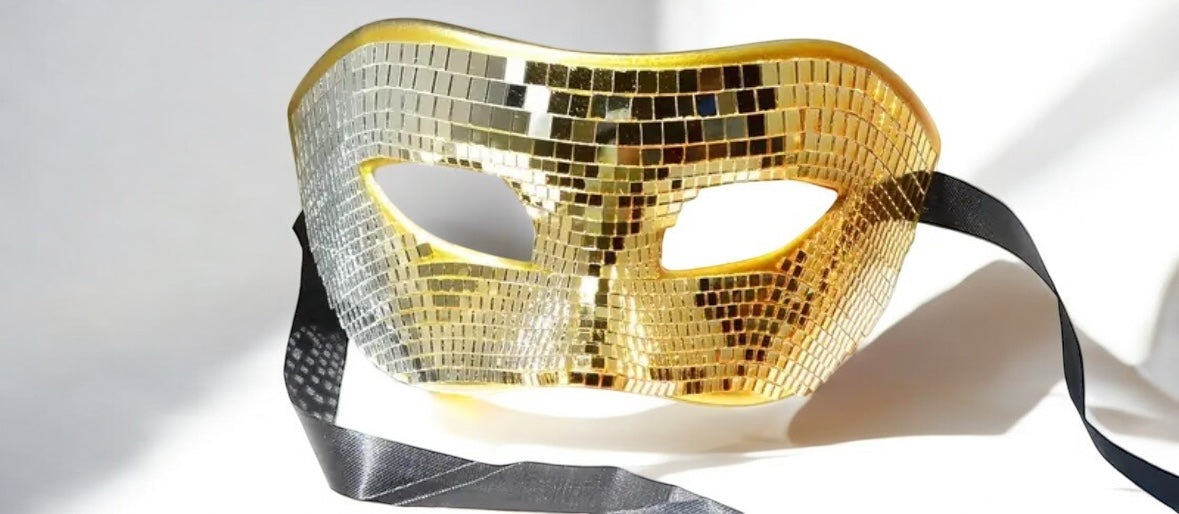 Gold and Silver Disco Ball Mask | MEN ACCESSORIES | LAVISH NY | OUTFAIR | OUTFAIR