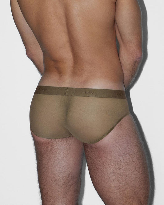 Sheer Low Rise Brief Dark Nude - back view