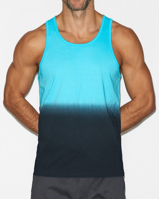 Dip Dye Relaxed Tank Storm Blue - back view