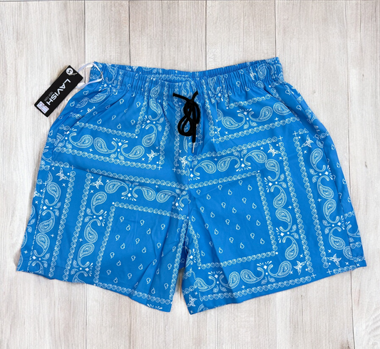 Light Blue Paisley Shorts | MEN SHORTS | LAVISH NY | OUTFAIR | OUTFAIR