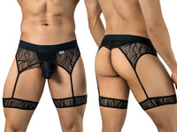 Seductive Garter Black Thong - view 1