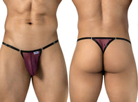 Sexy Wine Mesh Thong - view 1