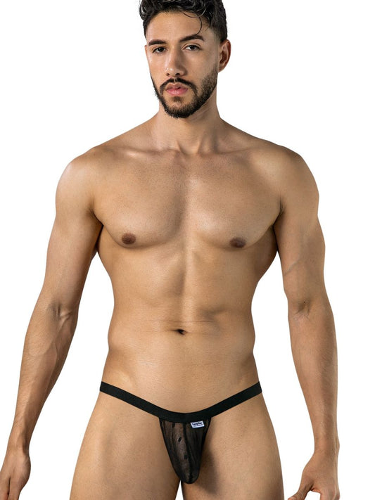CandyMan 95017 Men's Underwear Mesh Thongs Color Black