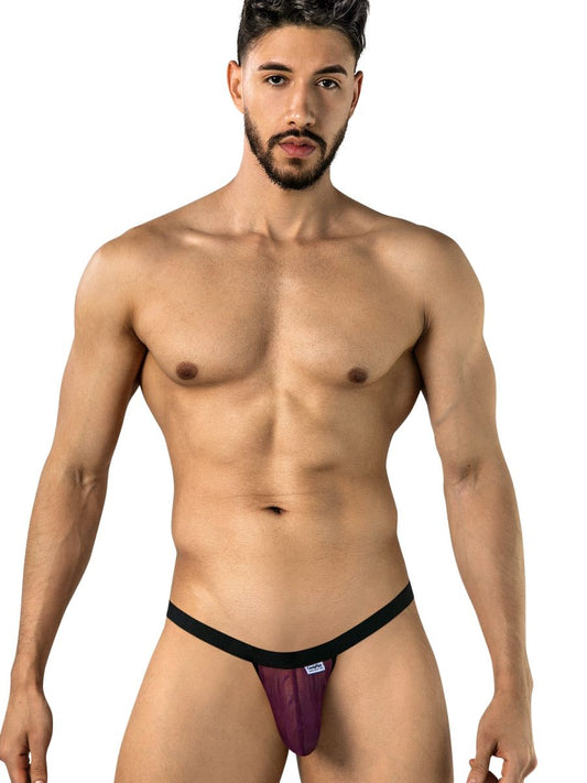 CandyMan 95017 Men's Underwear Mesh Thongs Color Wine