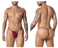 G-String Burgundy Mesh Nylon Thong - view 1