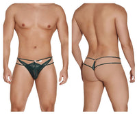 Double Hunter Green Thong - view 1