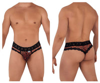 Mesh-Lace Leopard Print Thong - view 1