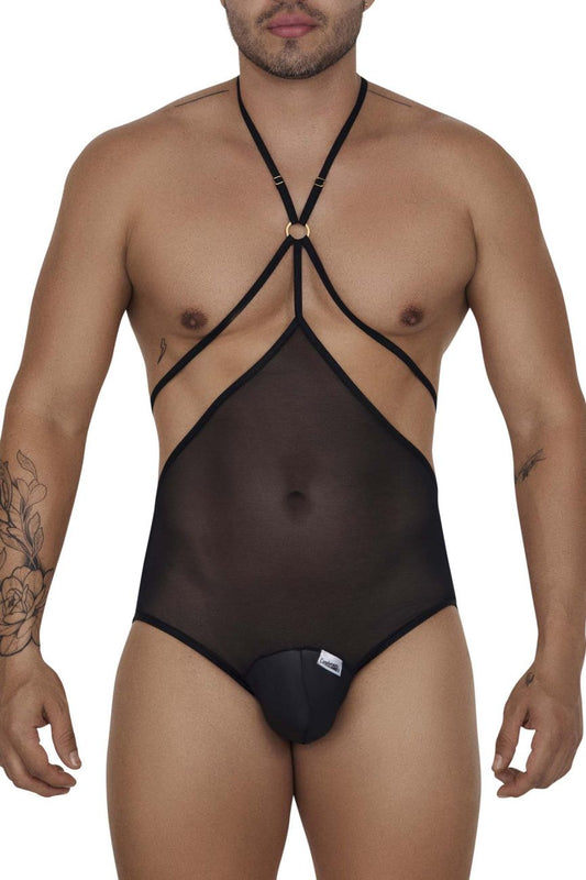 CandyMan Men's Underwear 99662X Tulle Bodysuit Color Black