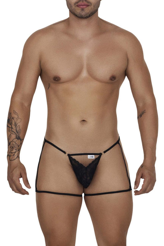 CandyMan Men's Underwear 99678 Garter Thongs Color Black