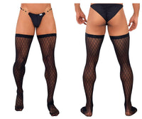 Black Mesh Polyamide Thigh Highs - view 1
