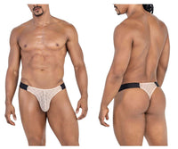 Beige Mesh Thong - view 1