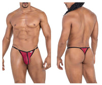 Burgundy Mesh Thong - view 1