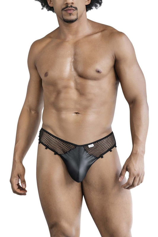 CandyMan Men's Underwear 99860 Fishnet Thongs Color Black