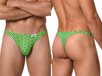 Printed Green Thong - view 1