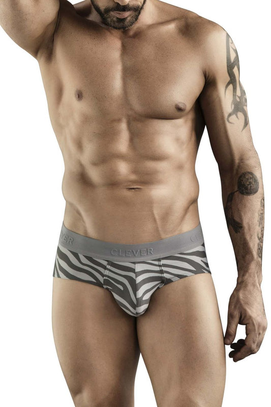 Clever Moda Cebra Briefs - Gray