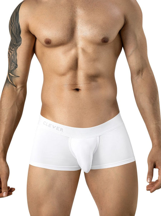 Clever 26207 Men's Underwear Mompox Trunks Sleek Ergonomic Fit Color White