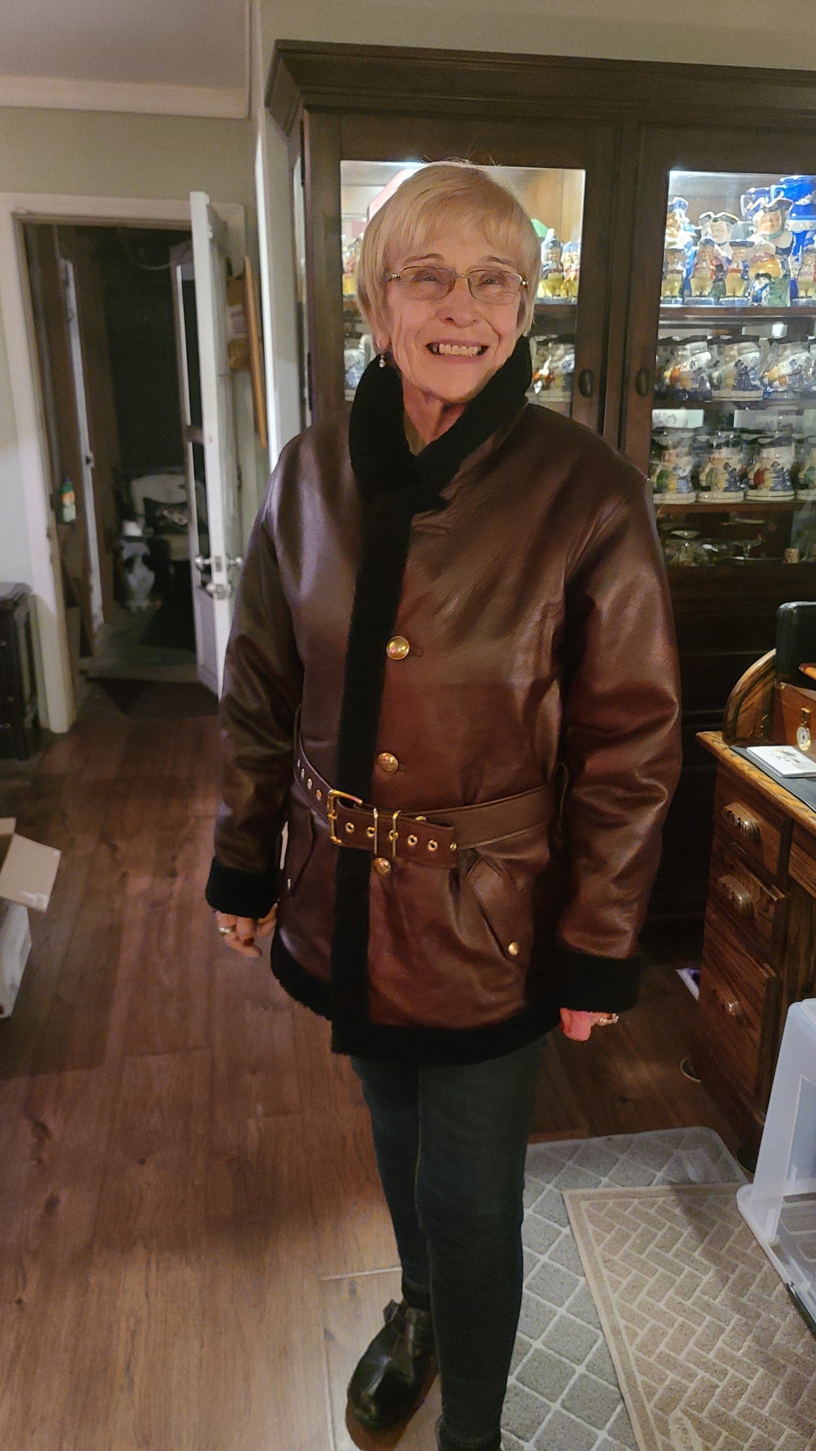 Leather and Shearling Coat - view 14