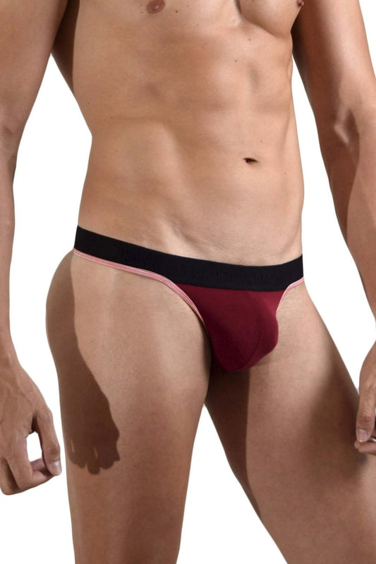 Doreanse Men's Underwear 1012-BRD Borderline Thongs Color Bordeaux