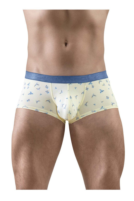 ErgoWear Men's Underwear EW1770 SLK SE Trunks Color Vanilla-Birds
