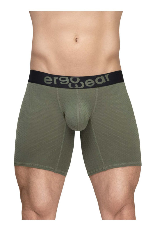 ErgoWear Men's Underwear EW1788 MAX FLOW Boxer Briefs Color Dark Green
