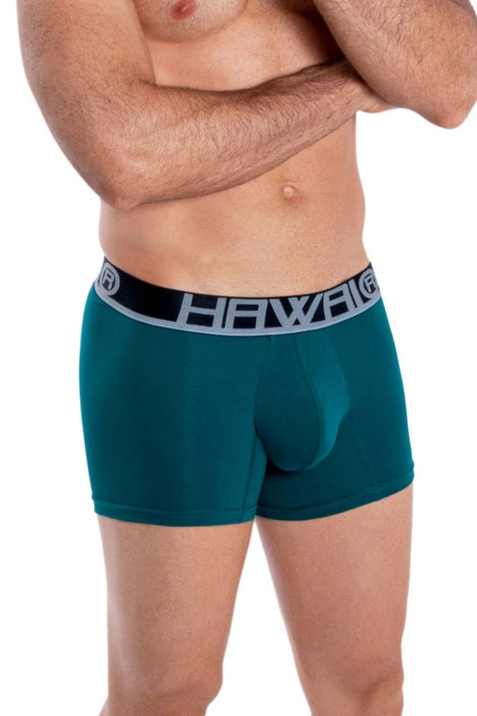HAWAIR Men's Underwear 4986 Solid Athletic Trunks Color Green