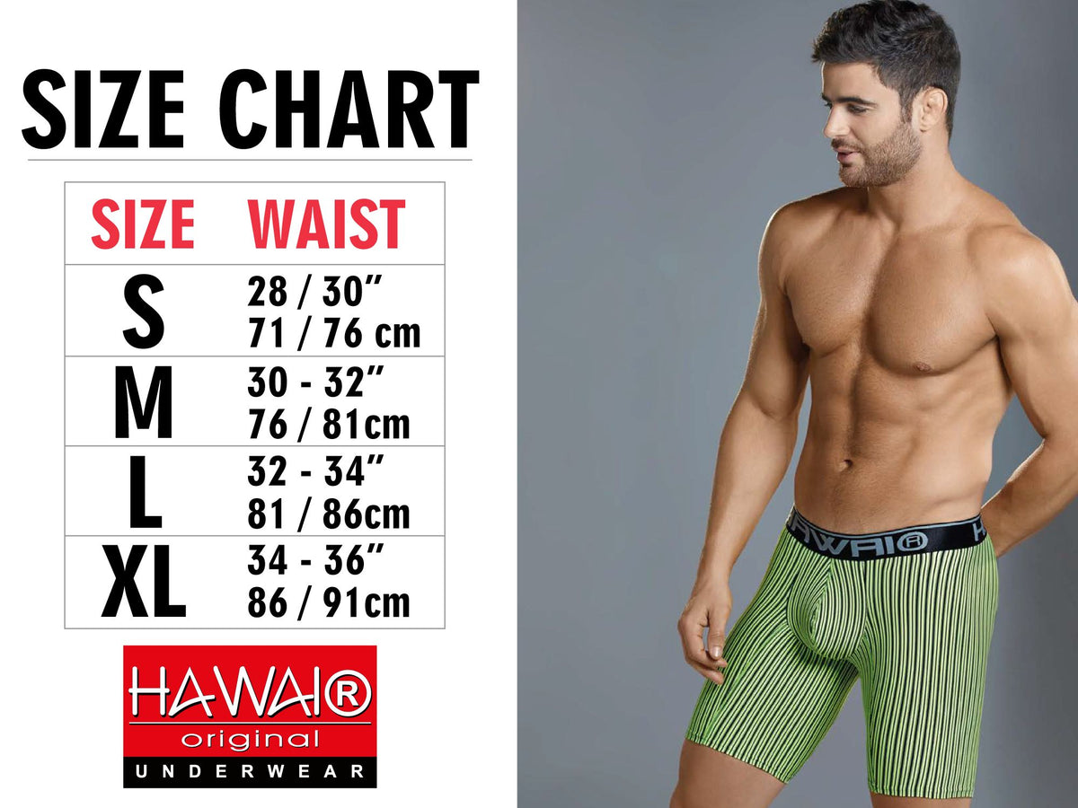 HAWAIR Men's Underwear 4986 Solid Athletic Trunks Color Green