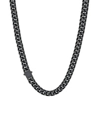 14 MM Black Cuban Chain - front view