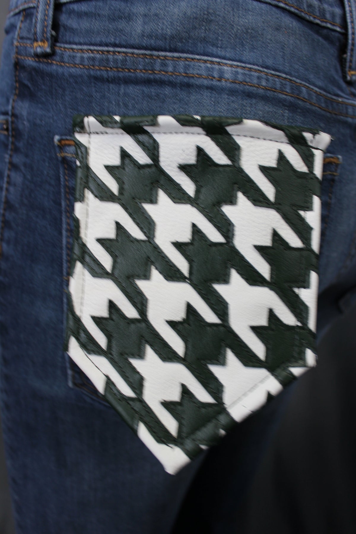 Houndstooth Pocket Flag in Leather - view 6