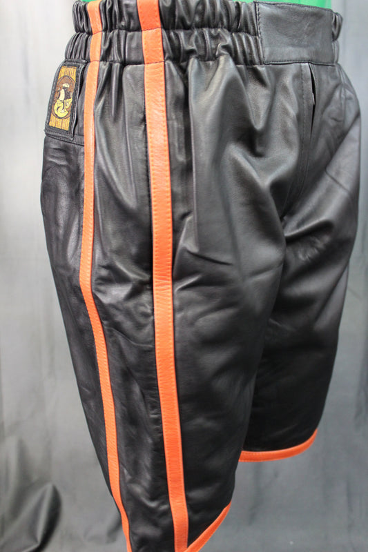 Basketball Shorts in Black and Orange - view 2