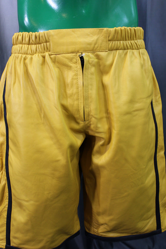 Basketball Shorts in Mustard Yellow and Black - view 2