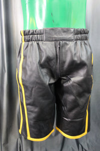 Basketball Shorts in Black and Yellow - front view