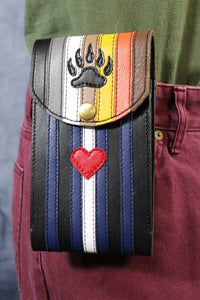 Leather Bear Phone Holster - front view
