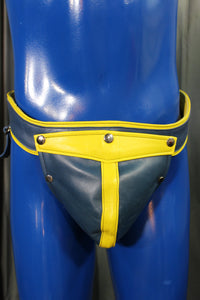 Jockstrap with Interchangeable Codpiece (Full Colored Leather) - front view