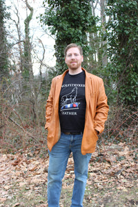 Otter and Fox Leather Sport Jacket in Camel Tan - front view