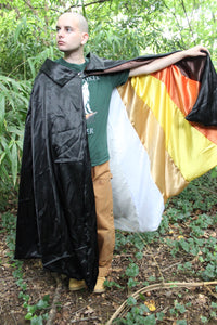 Bear Pride Flag Satin Cape - front view