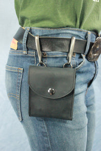 Leather Wallet Case with Hooks - front view
