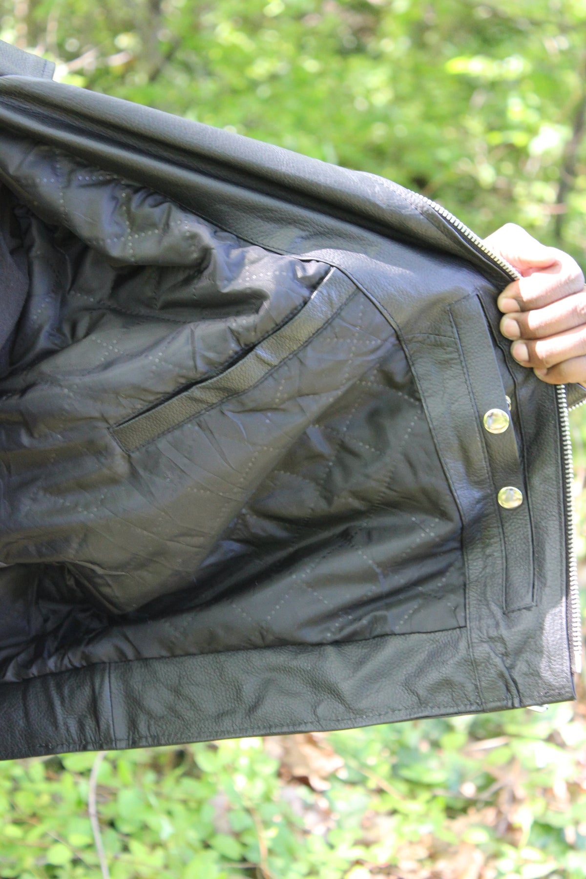 Otter and Fox Leather Biker Jackets in Classic Black - view 9