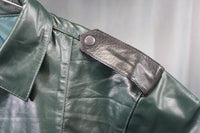 OnF Leather Shirts in Hunter Green with Black Highlights - front view