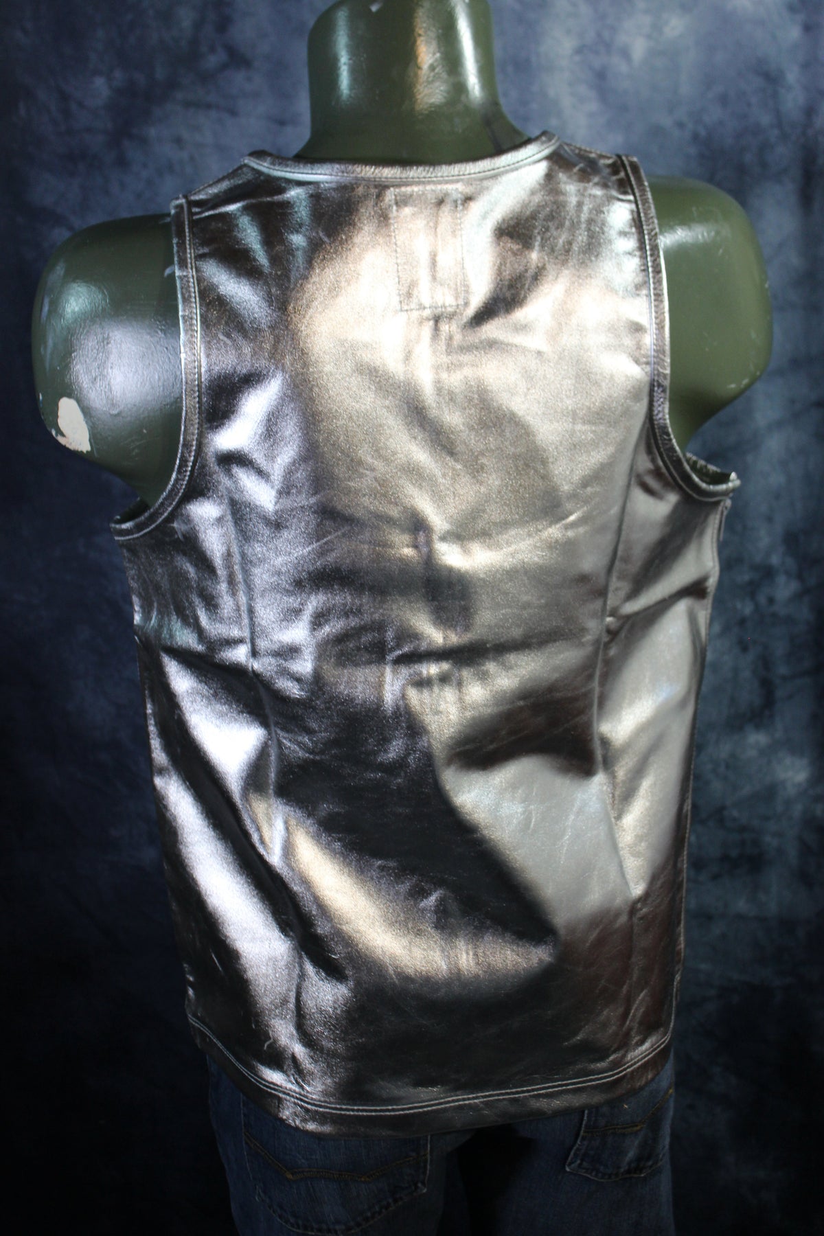 OnF Leather Tank Tops in Silver - view 5