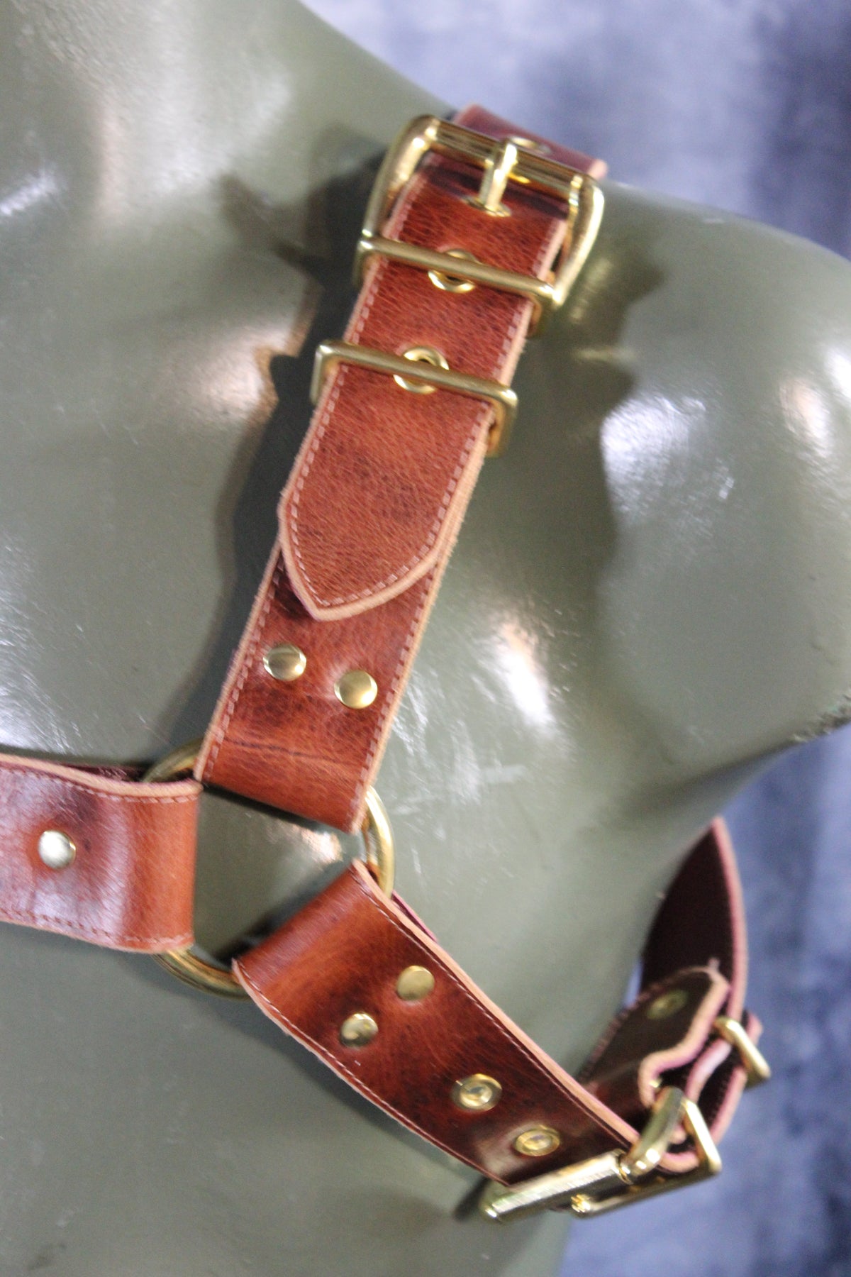 Mottled Latigo Bulldog Harness with Buckles - view 25